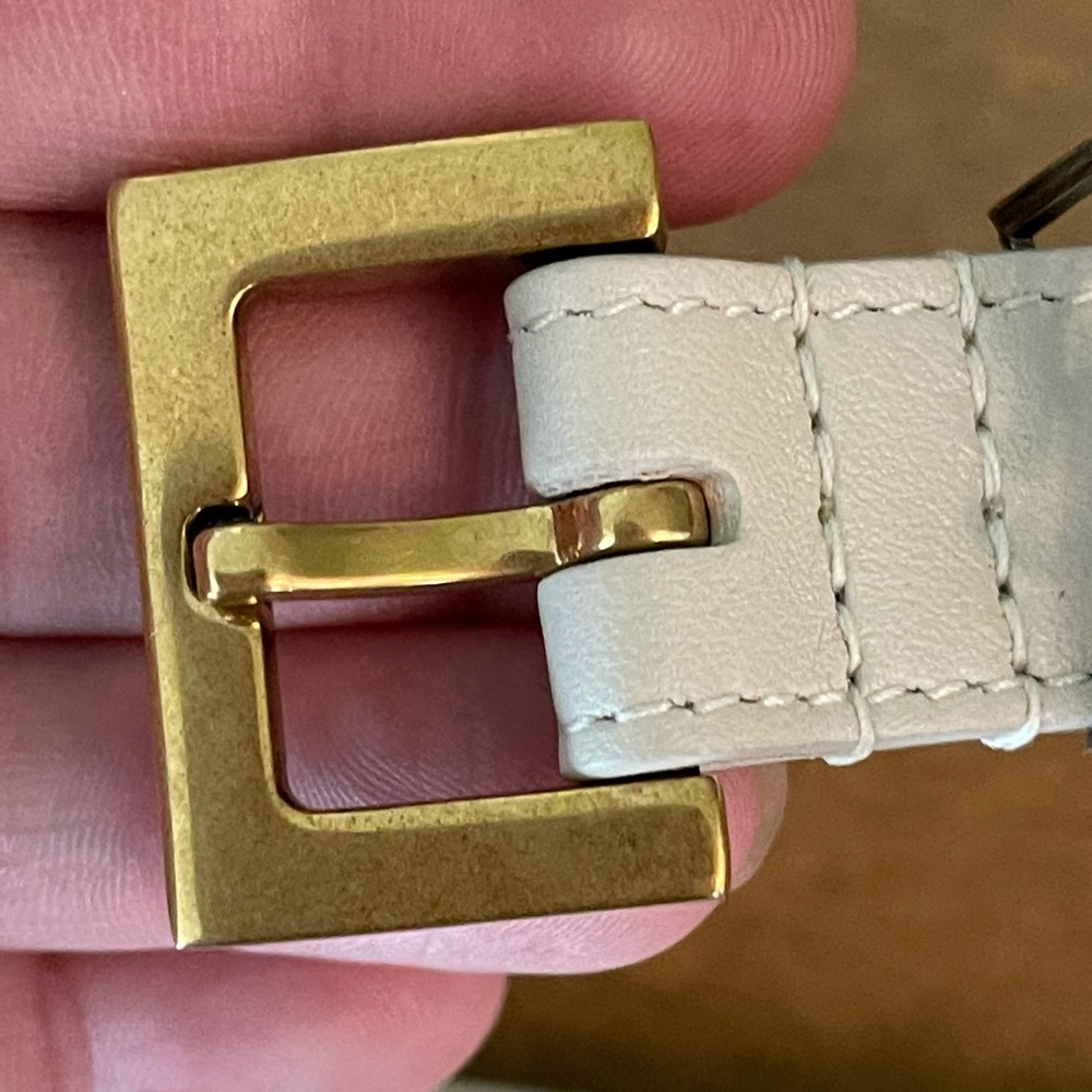 Saint Laurent Monogram Ivory YSL Logo Belt - Picture 6 of 14